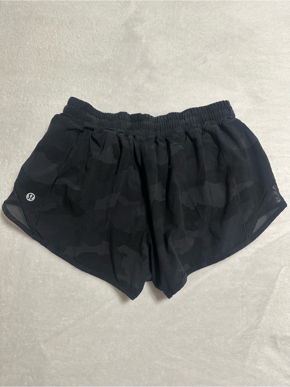 Lululemon Black Subtle Camo Athletic Shorts